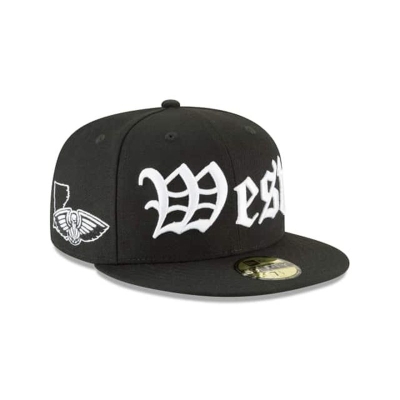 New Orleans Pelicans Gorra | New Era NBA League Script 59fifty Fitted Cap Mexico - Negros